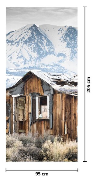 Fototapeta na dveře - Domek pod horami (95x205cm)