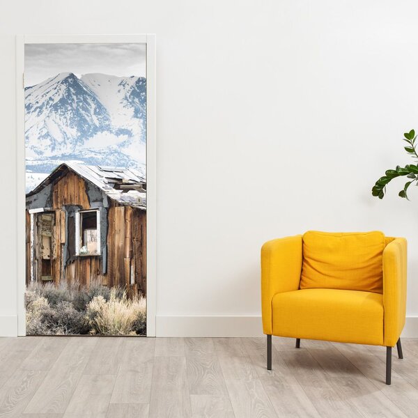 Fototapeta na dveře - Domek pod horami (95x205cm)