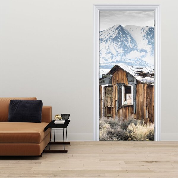 Fototapeta na dveře - Domek pod horami (95x205cm)
