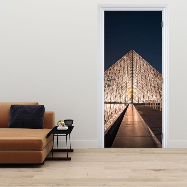 Fototapeta na dveře - Louvre v noci (95x205cm)