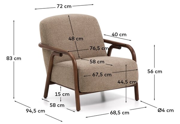 LÉTO -15% Kave Home Hnědé čalouněné křeslo Sylo