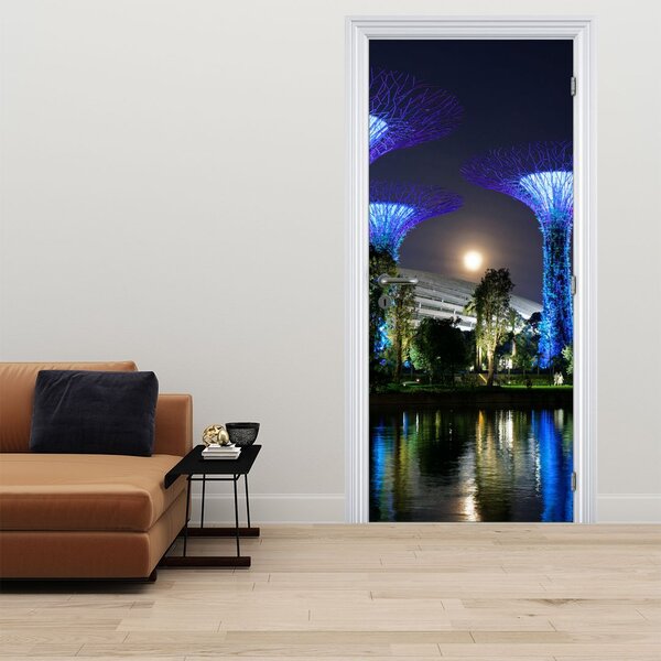 Fototapeta na dveře - Úplněk v Singapurských zahradách (95x205cm)