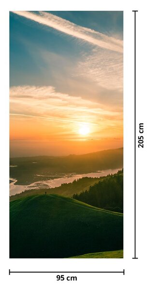 Fototapeta na dveře - Východ slunce nad mořem (95x205cm)