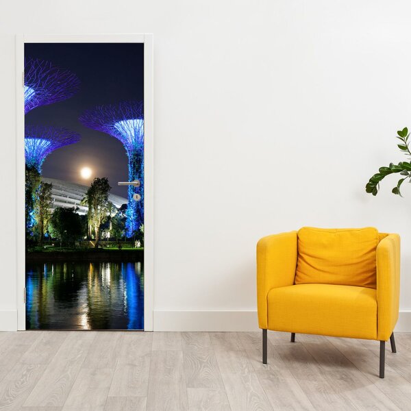 Fototapeta na dveře - Úplněk v Singapurských zahradách (95x205cm)