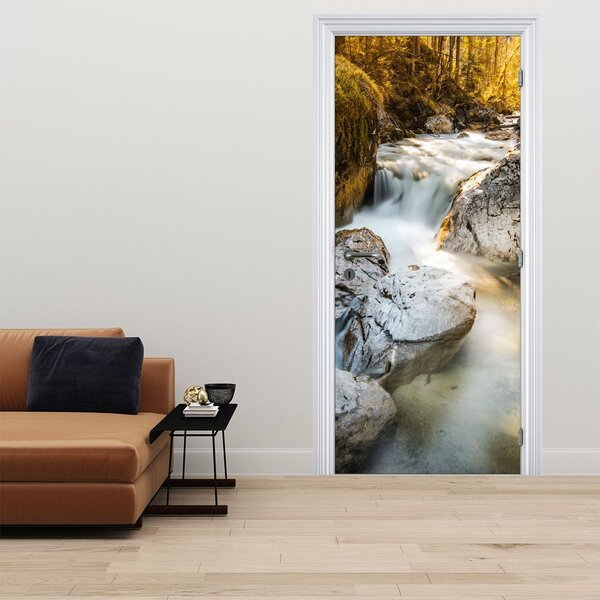 Fototapeta na dveře - Lesní potok (95x205cm)