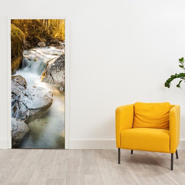 Fototapeta na dveře - Lesní potok (95x205cm)
