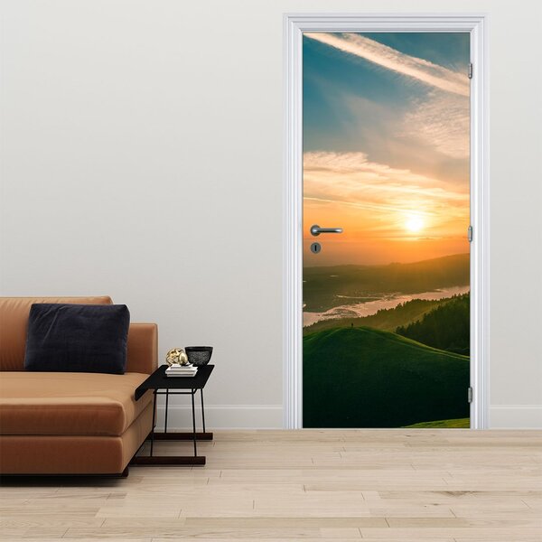 Fototapeta na dveře - Východ slunce nad mořem (95x205cm)