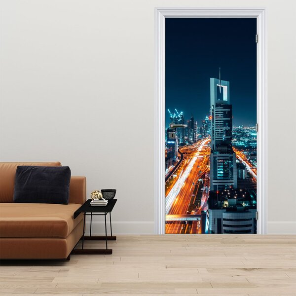 Fototapeta na dveře - Dubajská noc (95x205cm)
