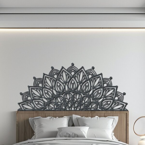 Mandala na zeď BOHATOST k posteli | Rozměry (cm): 90x39 | Zvolte barvu dekoru: Bílá