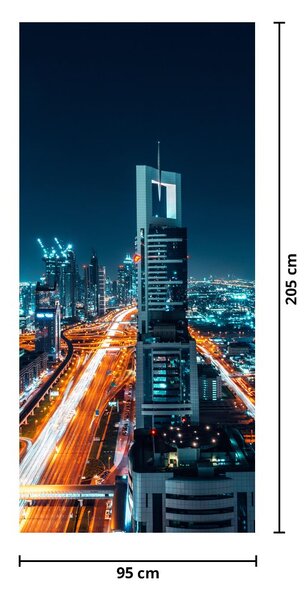 Fototapeta na dveře - Dubajská noc (95x205cm)