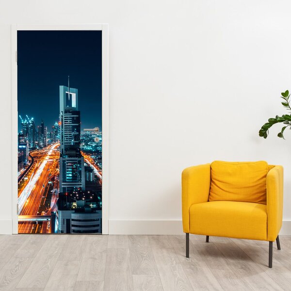 Fototapeta na dveře - Dubajská noc (95x205cm)