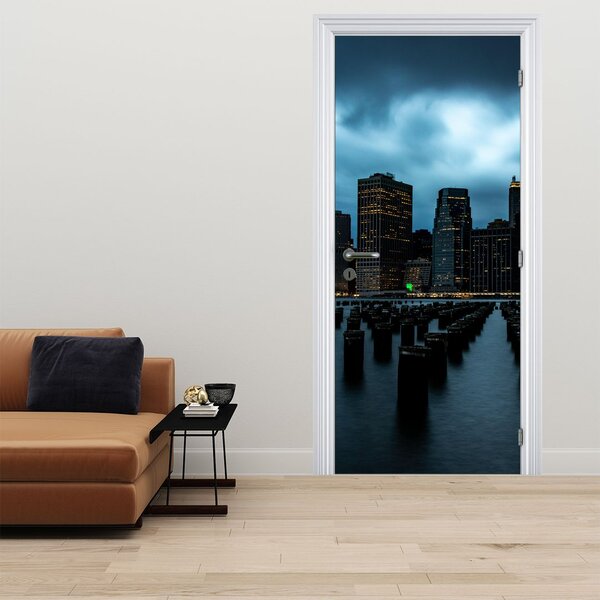 Fototapeta na dveře - Pohled na mrakodrapy New Yorku (95x205cm)
