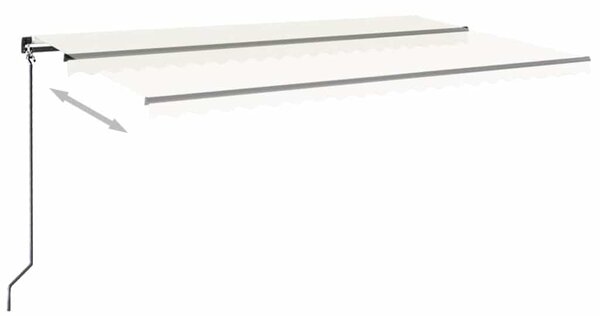 Ručně zatahovací markýza 500 x 300 cm krémová 3069137