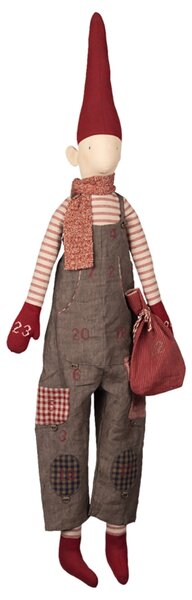 Adventní kalendář skřítek Pixy Boy Brown 121 cm