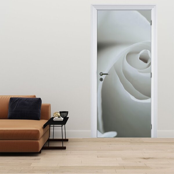 Fototapeta na dveře - Bílá růže (95x205cm)
