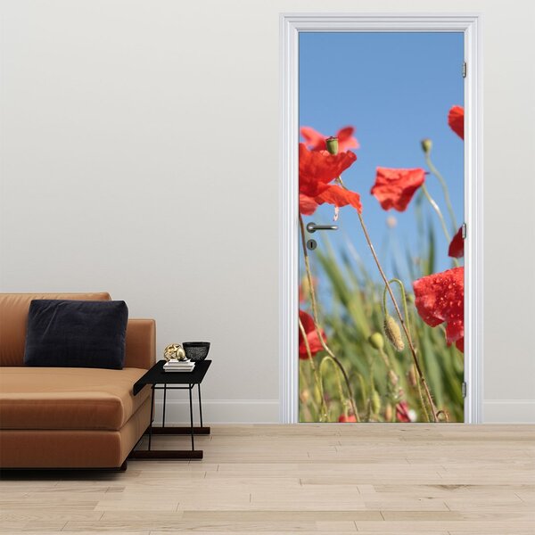 Fototapeta na dveře - Vlčí máky (95x205cm)