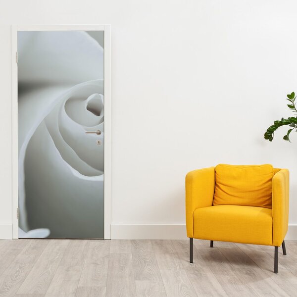 Fototapeta na dveře - Bílá růže (95x205cm)