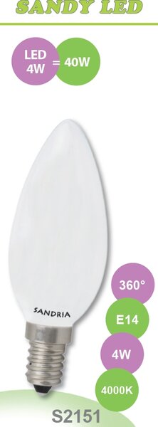 LED žárovka Sandy LED E14 S2151 4W OPAL denní bílá