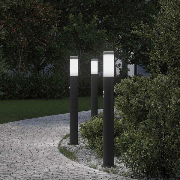 Sloupková světla se senzorem 3 ks 80 cm nerezová ocel IP44