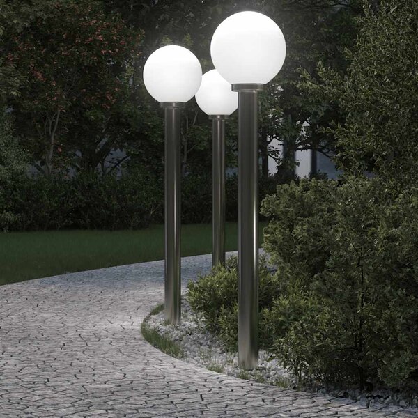 Sloupková světla 3 ks 120 cm nerezová ocel IP44