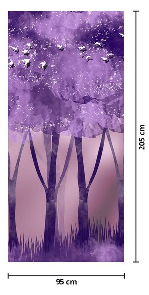 Fototapeta na dveře - Jeleni v magickém lese (95x205cm)