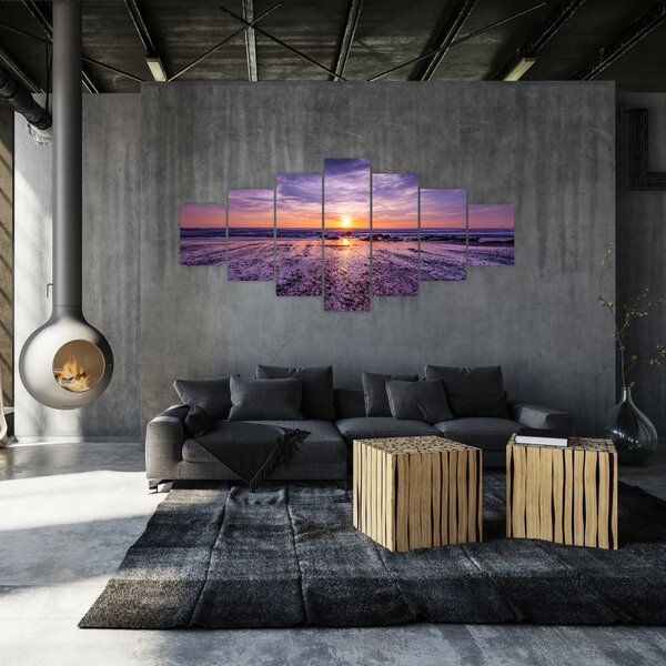 Obraz pláže - západ slunce (210x100 cm)