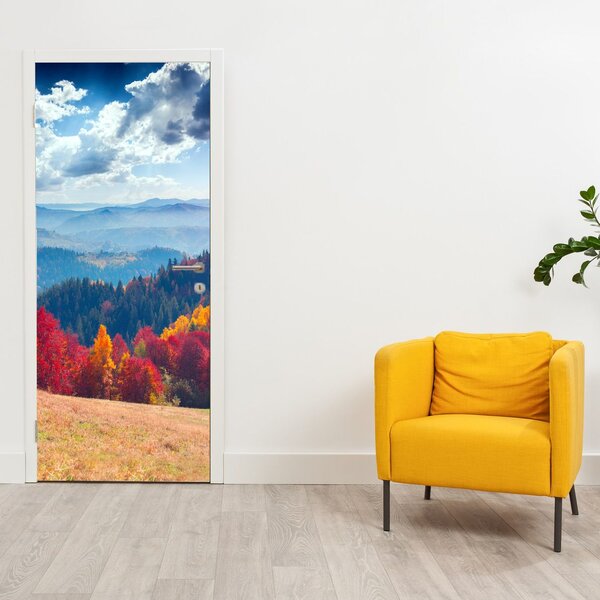 Fototapeta na dveře - Barevná podzimní krajina (95x205cm)