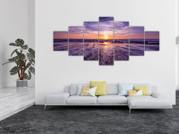 Obraz pláže - západ slunce (210x100 cm)