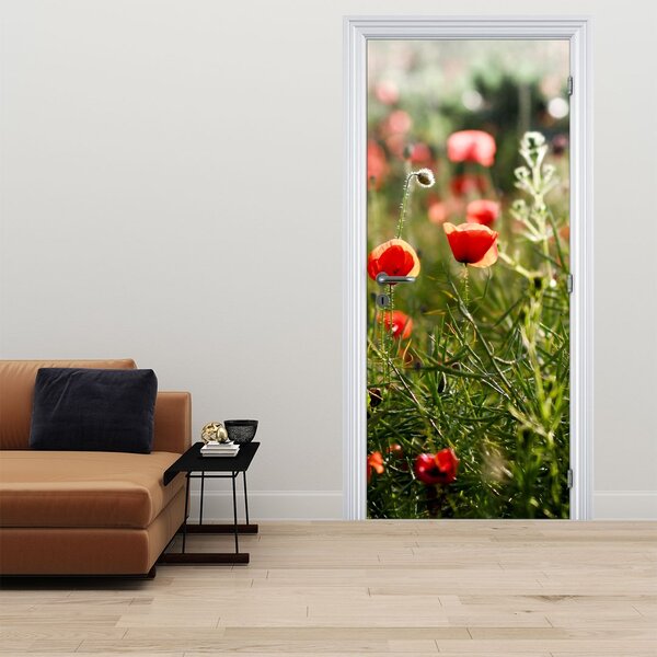 Fototapeta na dveře - Vlčí máky (95x205cm)