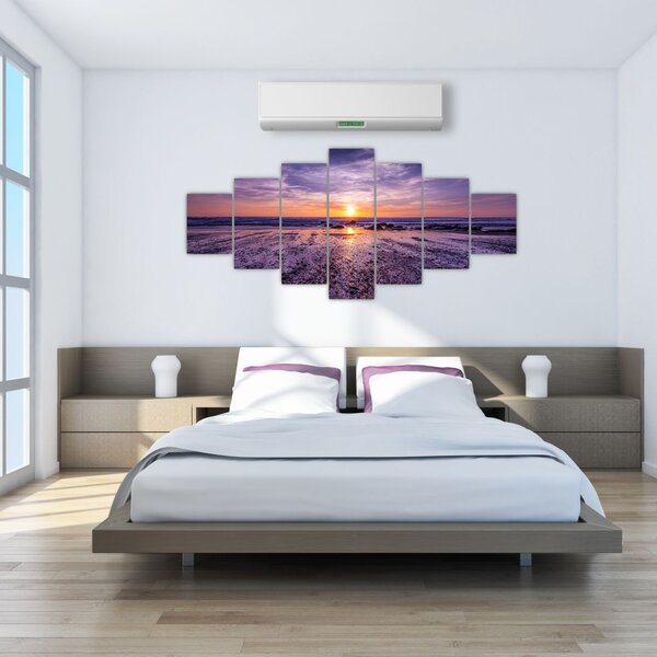 Obraz pláže - západ slunce (210x100 cm)