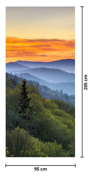 Fototapeta na dveře - Červánky v horách (95x205cm)