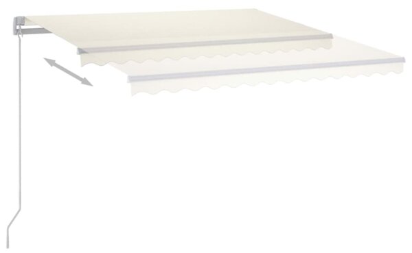 Ručně zatahovací markýza s LED světlem 450 x 350 cm krémová