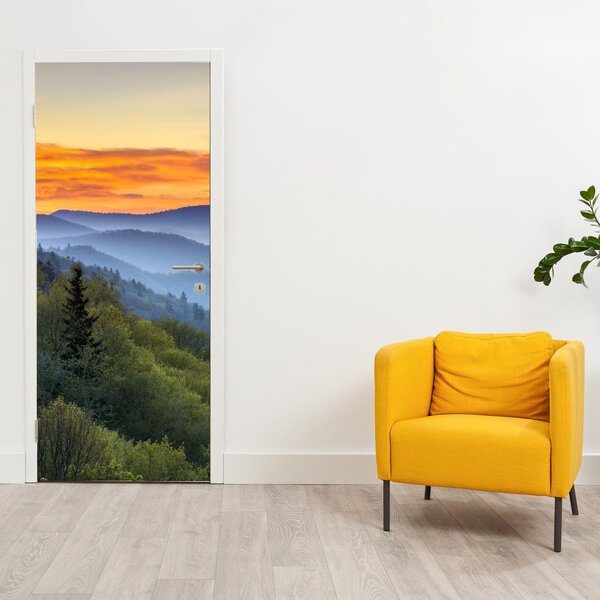 Fototapeta na dveře - Červánky v horách (95x205cm)