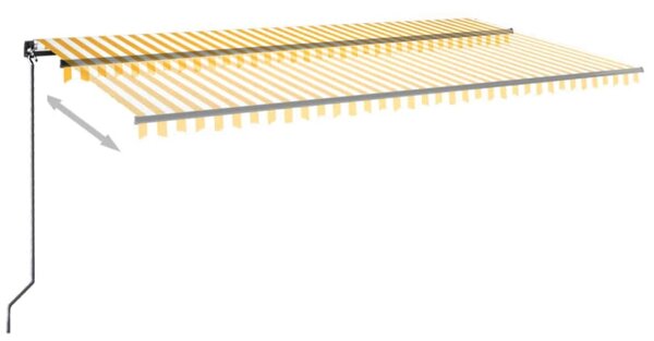 Ručně zatahovací markýza s LED světlem 600 x 350 cm žlutobílá