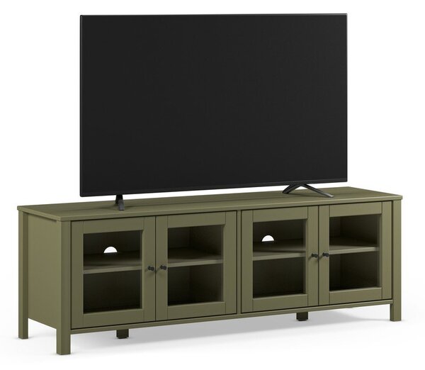 Zelený TV stolek z borovicového dřeva 150x50x40 cm Alessandra – Marckeric