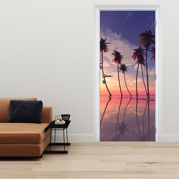 Fototapeta na dveře - Palmy tyčící se nad hladinu (95x205cm)