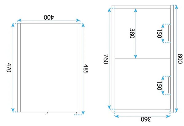 Rea Core skříňka 80x47x40 cm pod umyvadlo závěsná REA-M0412