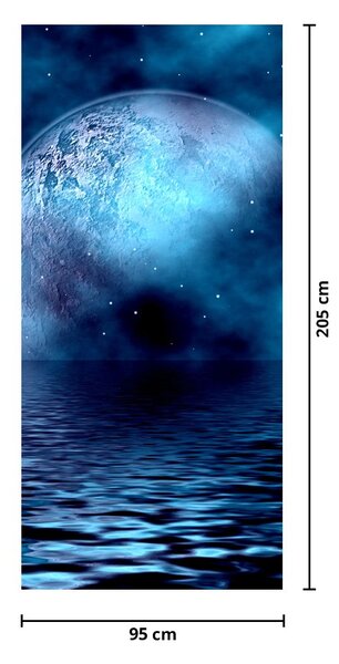 Fototapeta na dveře - Měsíc nad hladinou moře (95x205cm)
