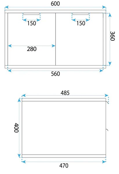 Rea Core skříňka 60x47x40 cm pod umyvadlo závěsná dub REA-M0411