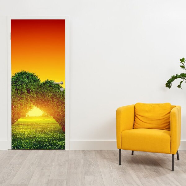 Fototapeta na dveře - Srdce v korunách stromů (95x205cm)