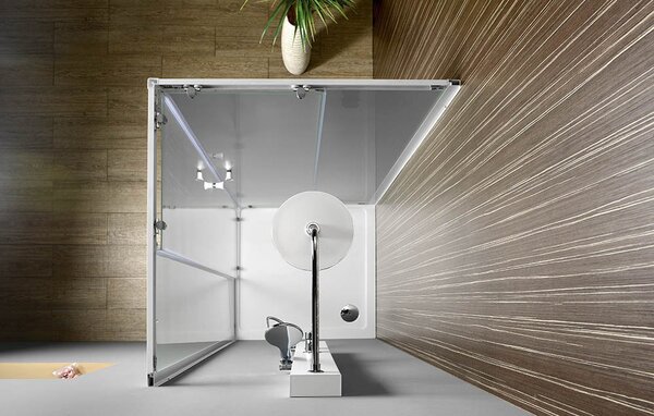 Aqualine Aqualine, ALAIN čtvercová sprchová zástěna, 900x900mm, sklo BRICK, BTQ900