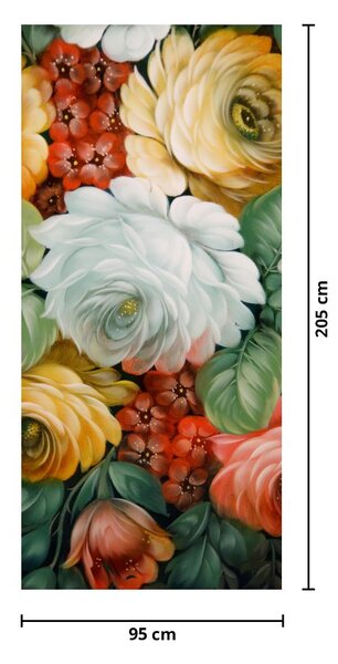 Fototapeta na dveře - Malovaná kytice květin (95x205cm)