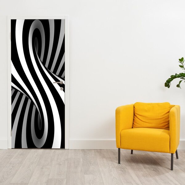 Fototapeta na dveře - Abstrakce se zebrovými pruhy (95x205cm)