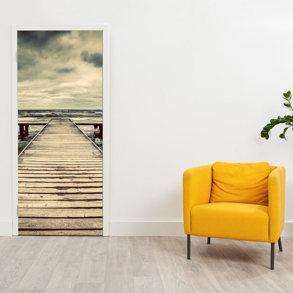 Fototapeta na dveře - Dřevěné molo na moři (95x205cm)