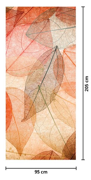 Fototapeta na dveře - Malované podzimní listí (95x205cm)