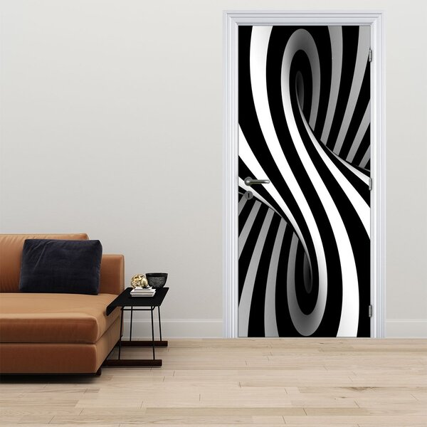 Fototapeta na dveře - Abstrakce se zebrovými pruhy (95x205cm)