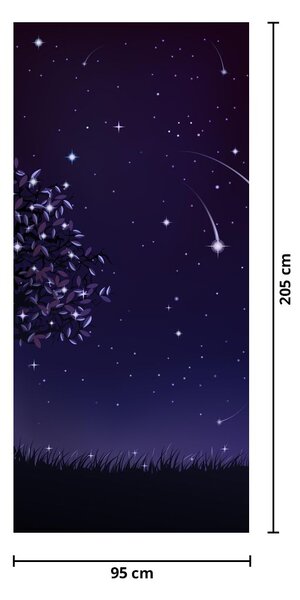 Fototapeta na dveře - Noc zachycená ilustrací (95x205cm)
