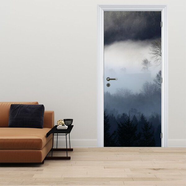 Fototapeta na dveře - Mlha nad lesem (95x205cm)