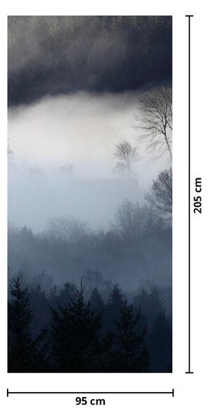 Fototapeta na dveře - Mlha nad lesem (95x205cm)