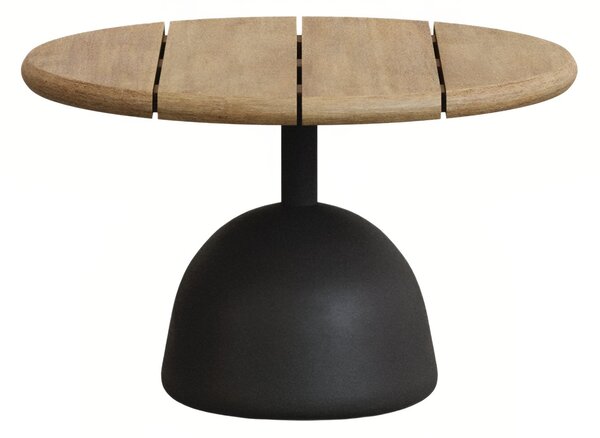 Kave Home Dřevěný zahradní stolek Saura 55 cm s černou podnoží